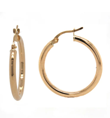 9Ct Yellow Gold Hoop Earrings With Creole Fitting 20Mm