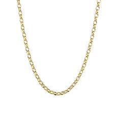 9Ct Yellow Gold Oval Belcher Link Chain 45Cm