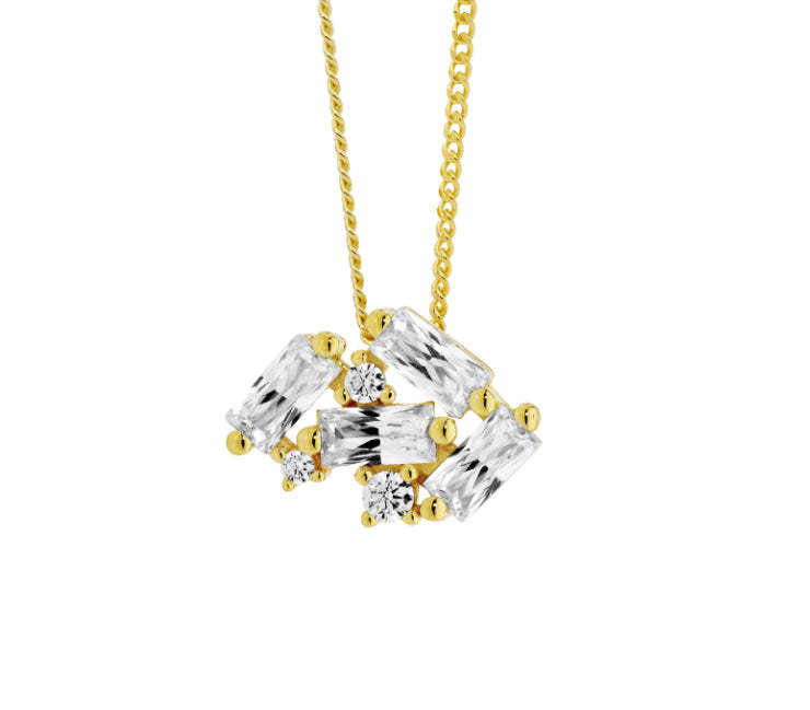 Sterling silver yellow gold plated CZ pendant