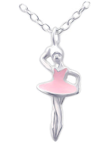 Sterling Silver Ballerina Pendant With Chain