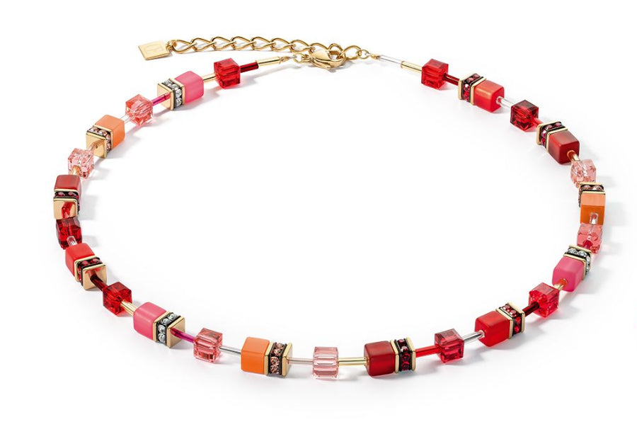 Coeur De Lion Necklace With Red Orange And Pink