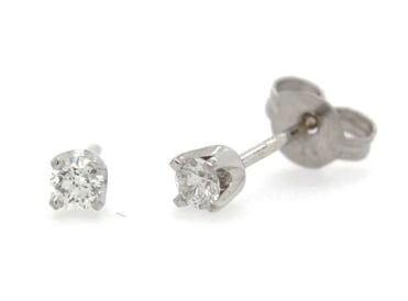 9Ct White Gold Diamond Earrings .15Tdw