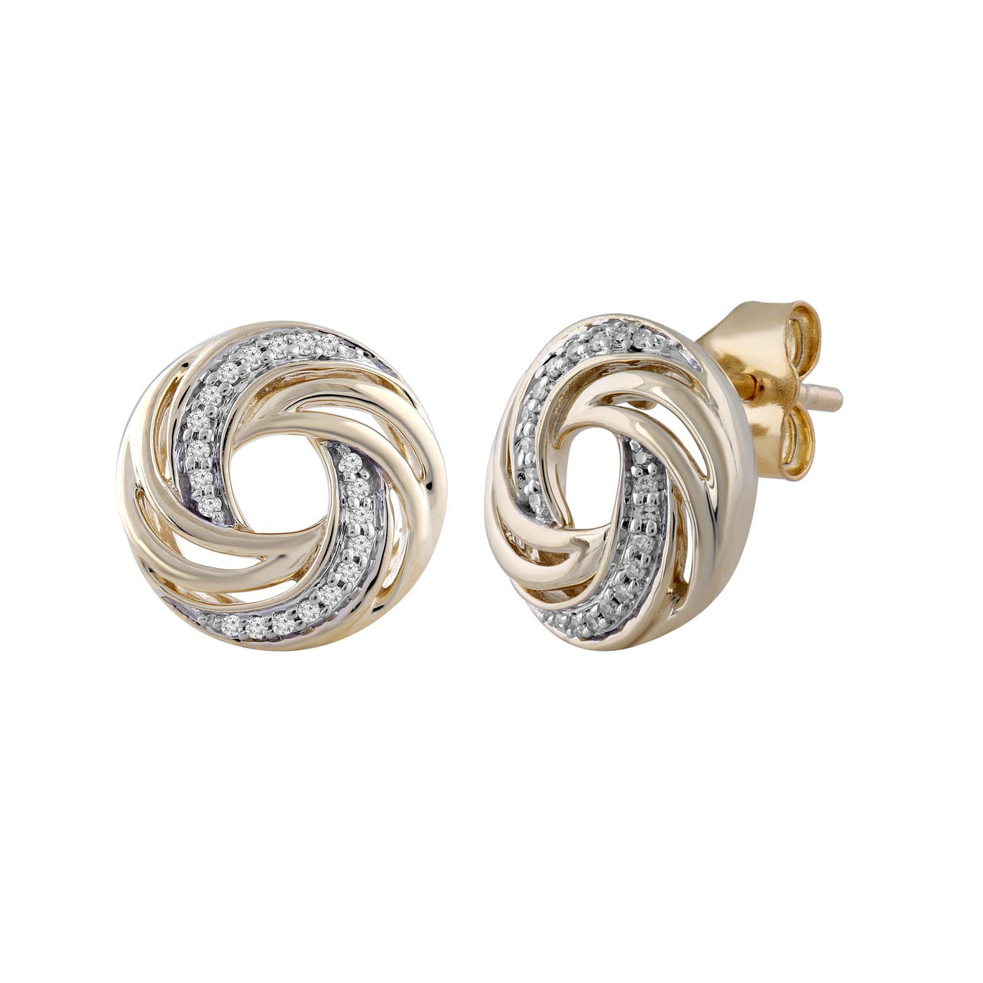9Ct Yellow Gold Diamond Earrings