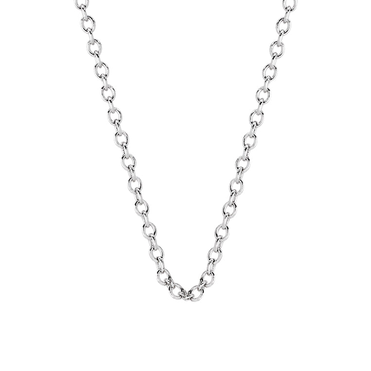 9Ct White Gold 45Cm Cable Chain