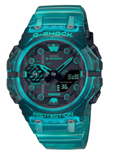 Mens G-Shock Teal Digital And Analogue Watch