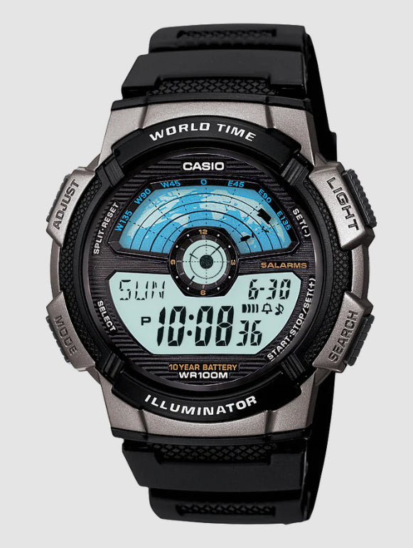 Mens Casio World Time Digital Watch
