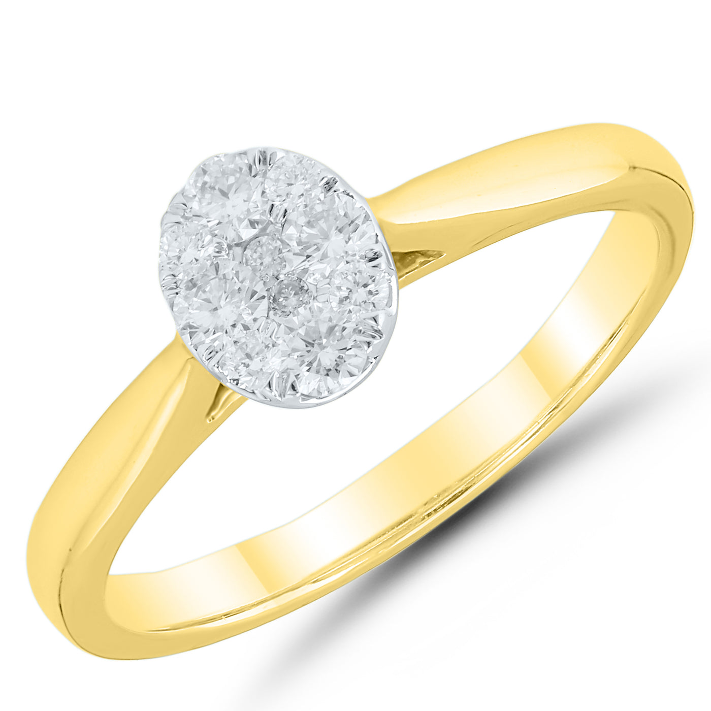 Oval Cluster Diamond Ring