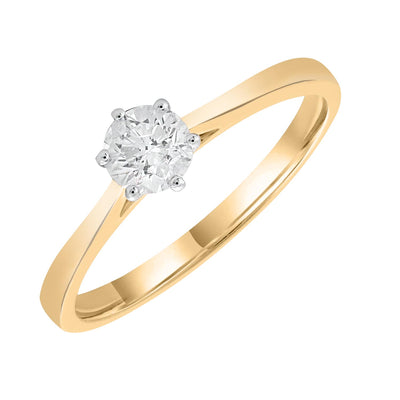 9Ct Yellow Gold Diamond Solitare