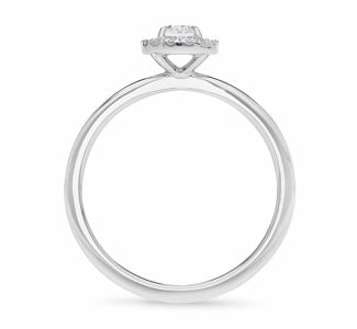 18Ct White Gold Oval Halo Cluster