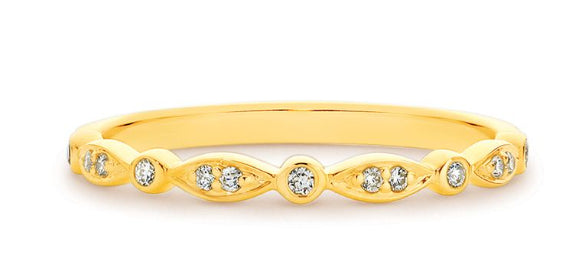 9ct Yellow Gold Diamond Wedding Ring