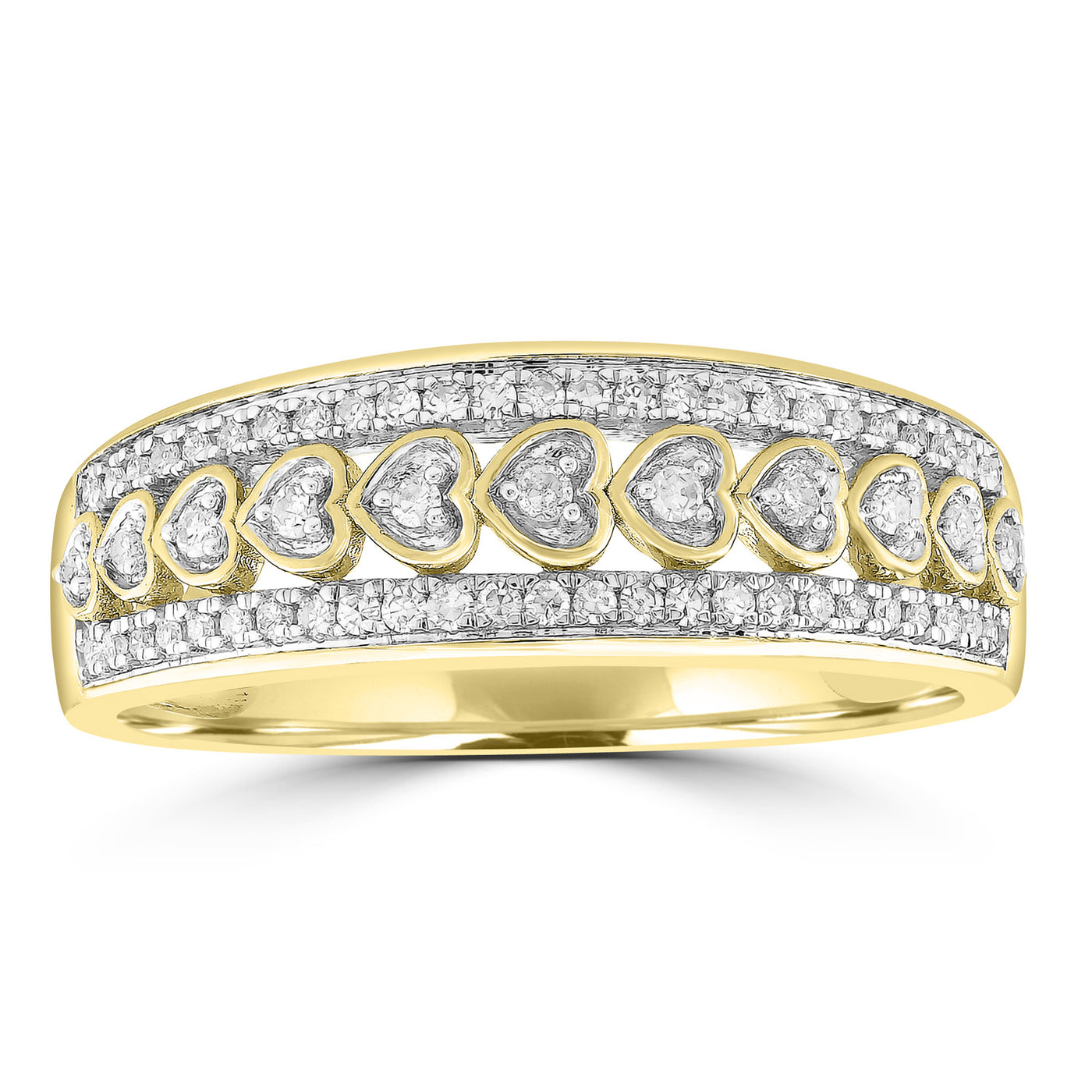 9ct yellow gold diamond set ring