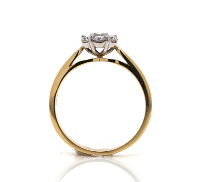 9Ct Yellow Gold Diamond Cluster Ring