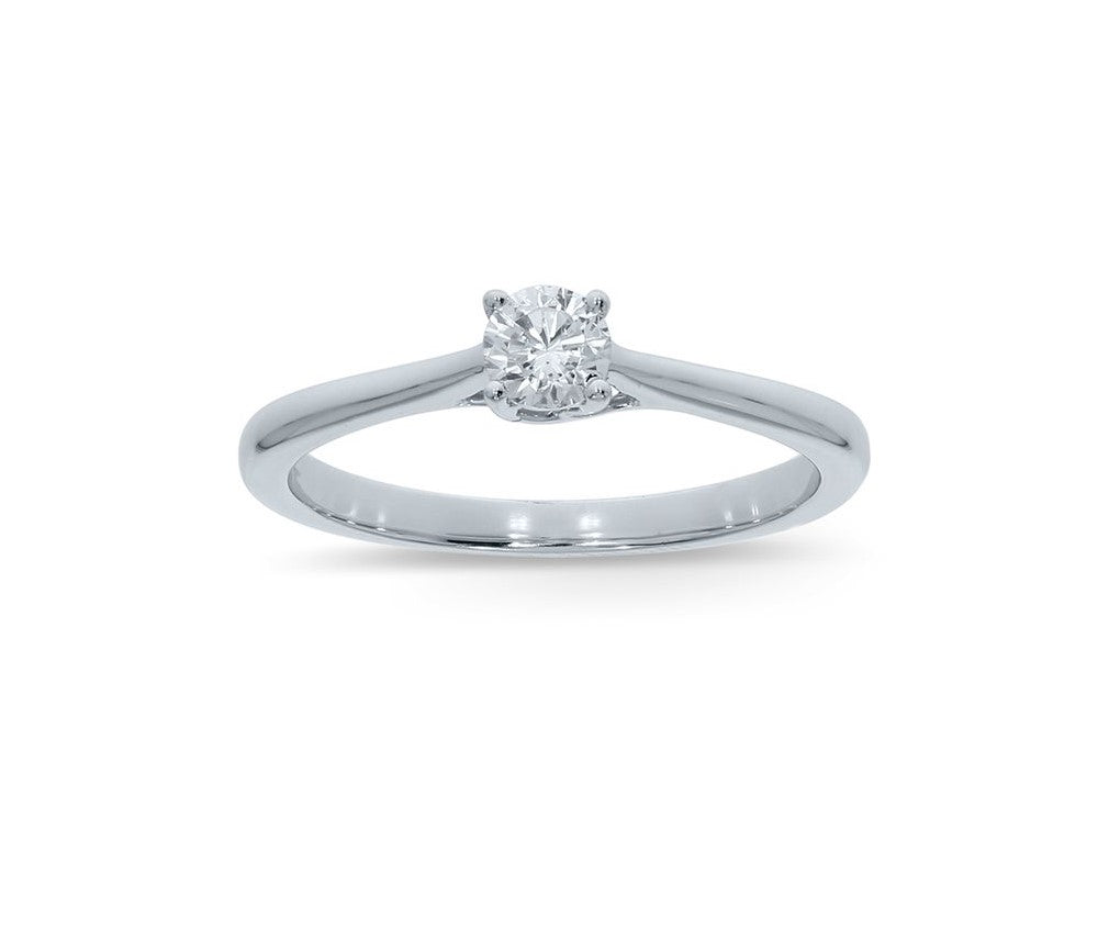 9ct White Gold Diamond Solitaire Ring
