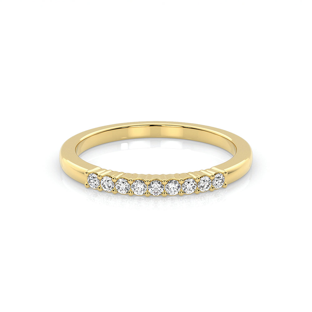 9ct Yellow Gold 9 Lab Diamond Band