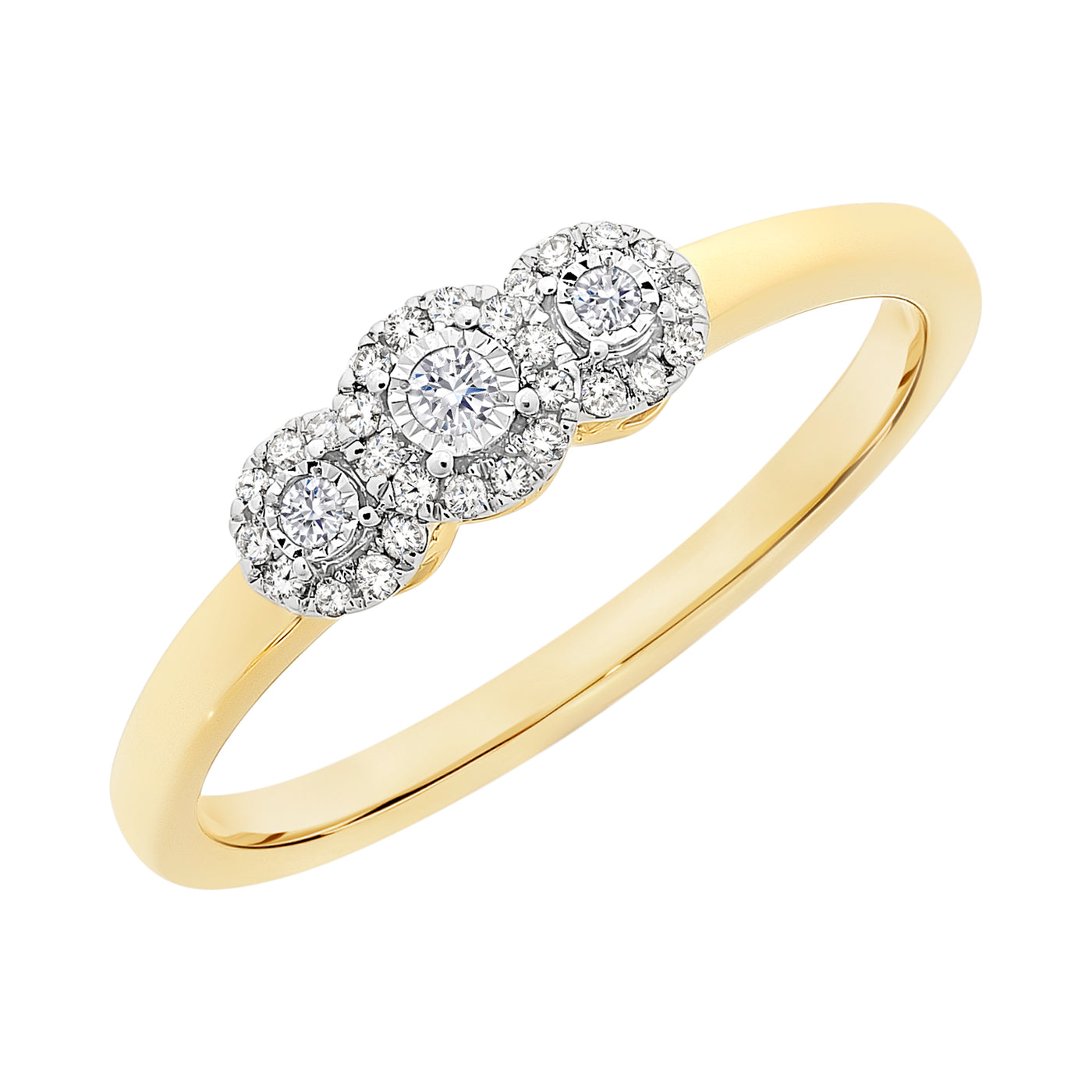9ct Yellow Gold Diamond Cluster Ring