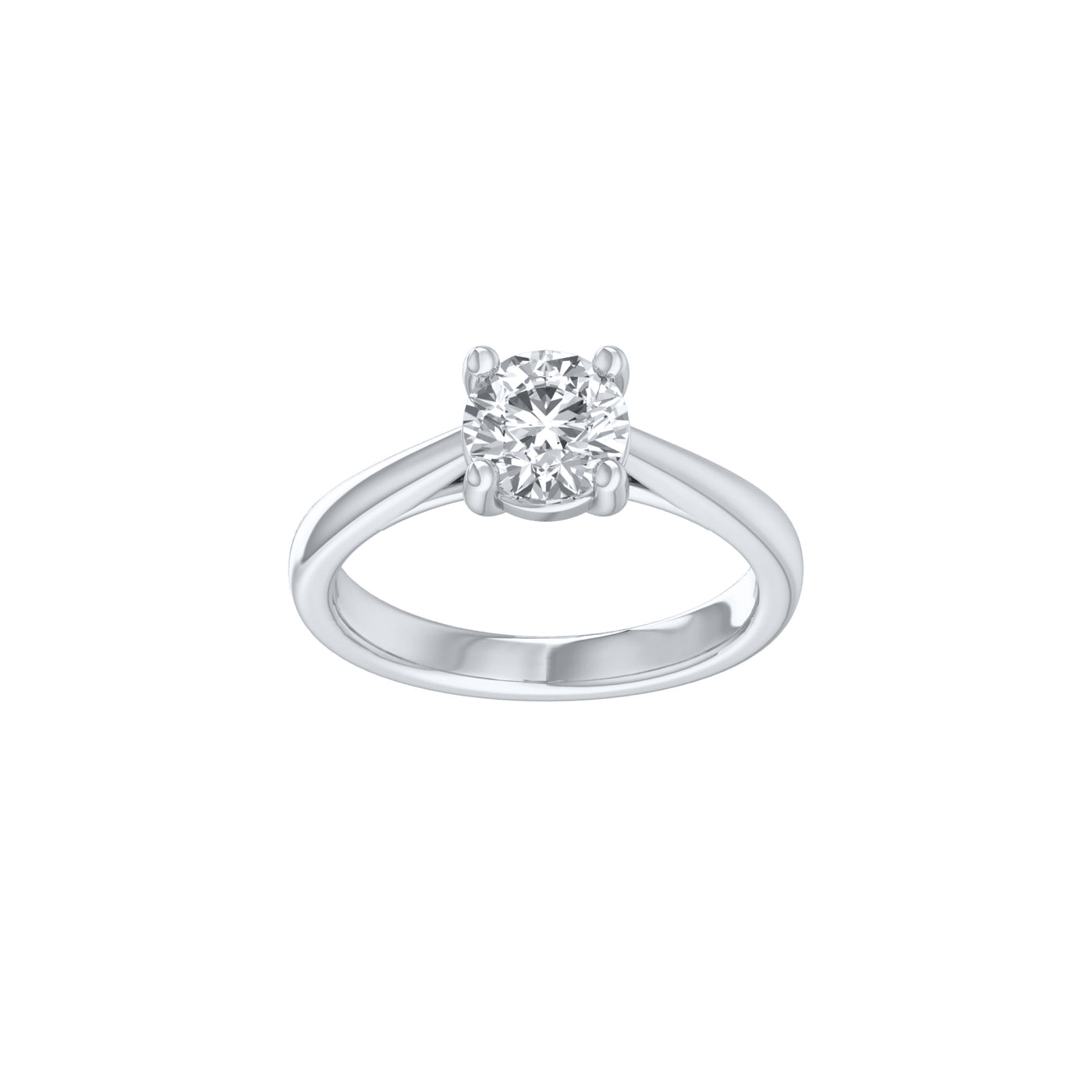 18Ct White Gold Round Brilliant Cut Lab Diamond