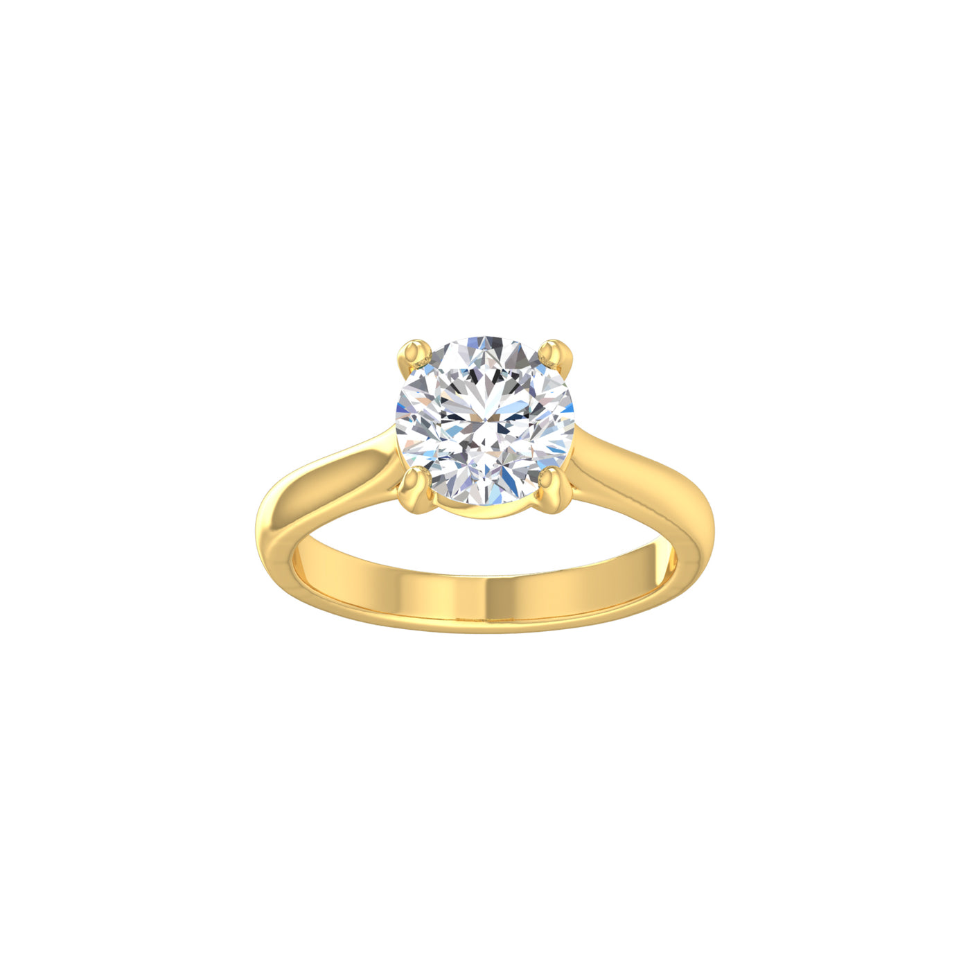 18ct Yellow Gold Round Brilliant Lab Diamond Solitare Ring