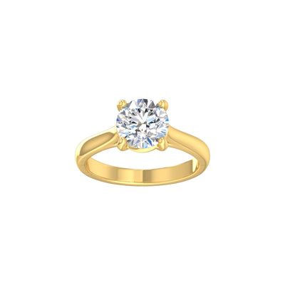 18ct Yellow Gold Round Brilliant Lab Diamond Solitare Ring