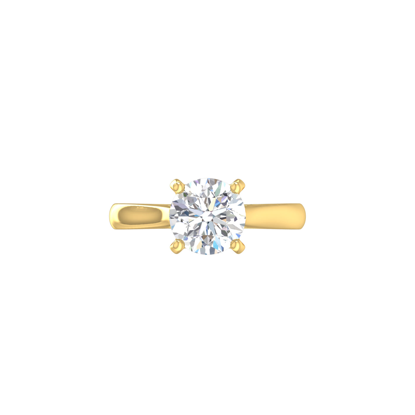 18ct Yellow Gold Round Brilliant Lab Diamond Solitare Ring