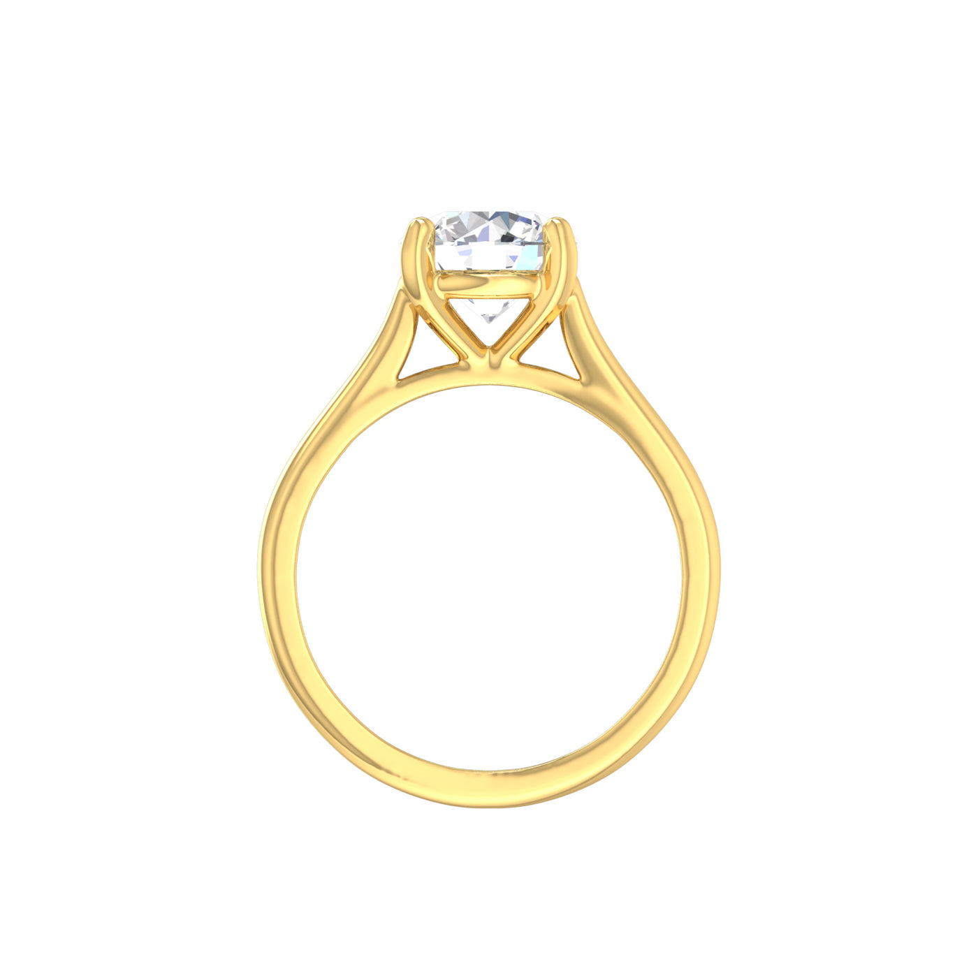 18ct Yellow Gold Round Brilliant Lab Diamond Solitare Ring