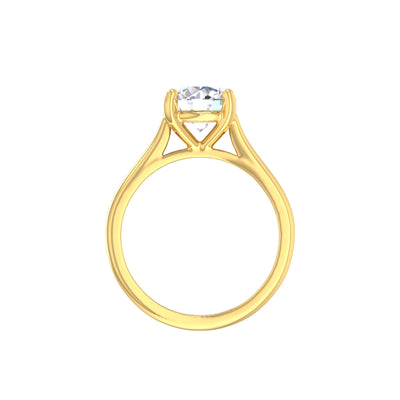 18ct Yellow Gold Round Brilliant Lab Diamond Solitare Ring