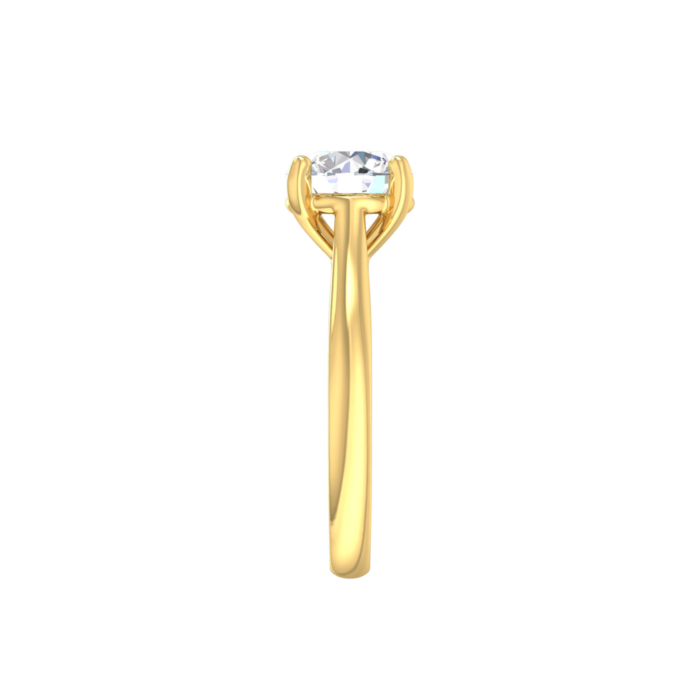 18ct Yellow Gold Round Brilliant Lab Diamond Solitare Ring
