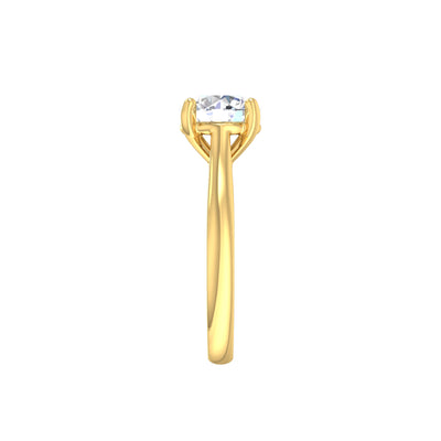 18ct Yellow Gold Round Brilliant Lab Diamond Solitare Ring