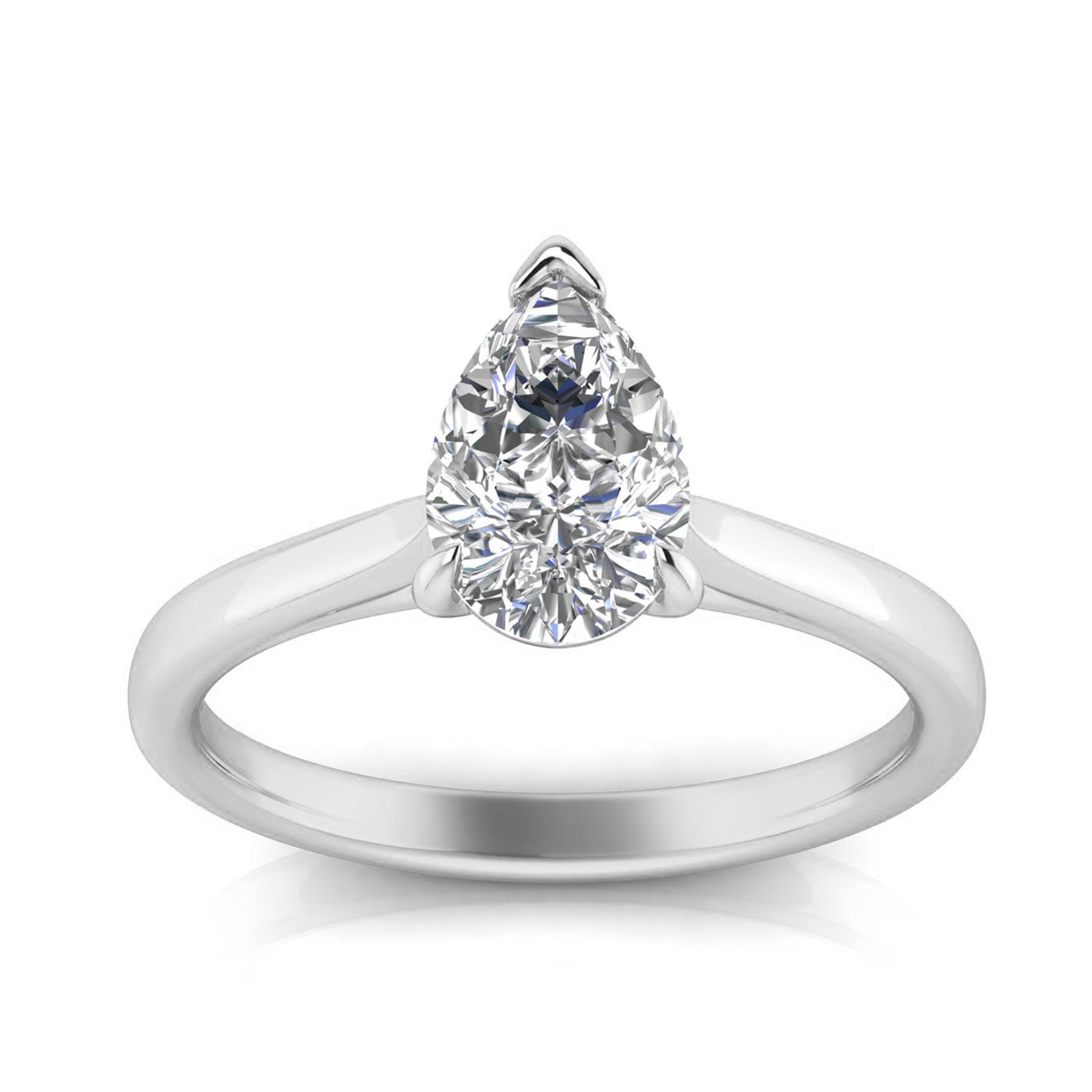 9ct White Gold Pear shaped Solitaire