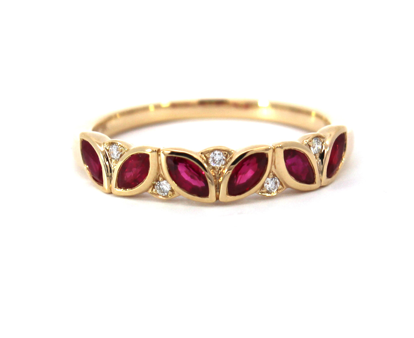 9Ct Yellow Gold Ruby And Diamond Ring