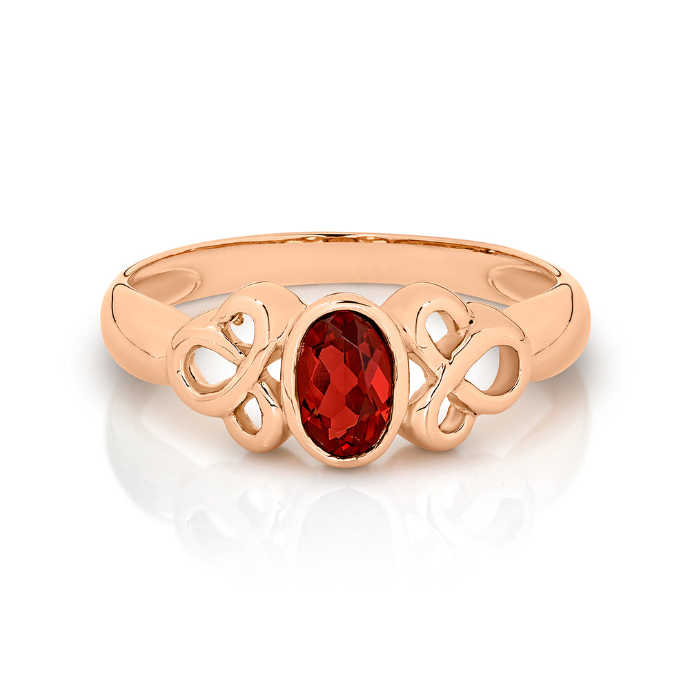 0Ct Rose Gold Garnet Ring