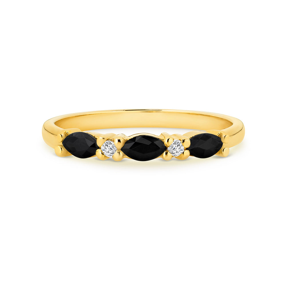 9Ct Yellow Gold Sapphire And Diamond Ring