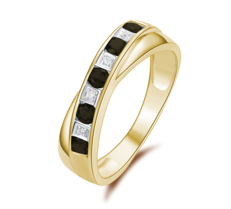 9Ct Yellow Gold Sapphire And Diamond Ring