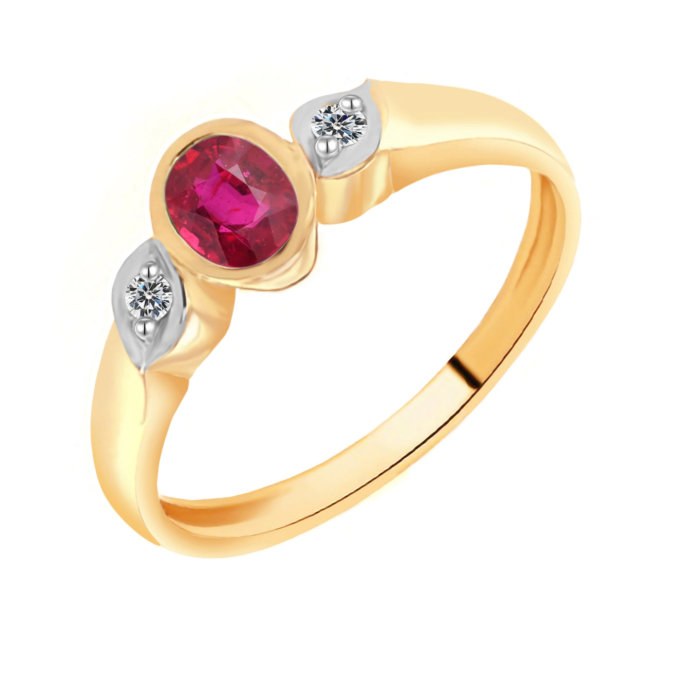 9ct Yellow Gold Ruby And Diamond Ring