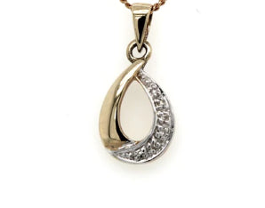 9Ct Yellow Gold Diamond Pendant