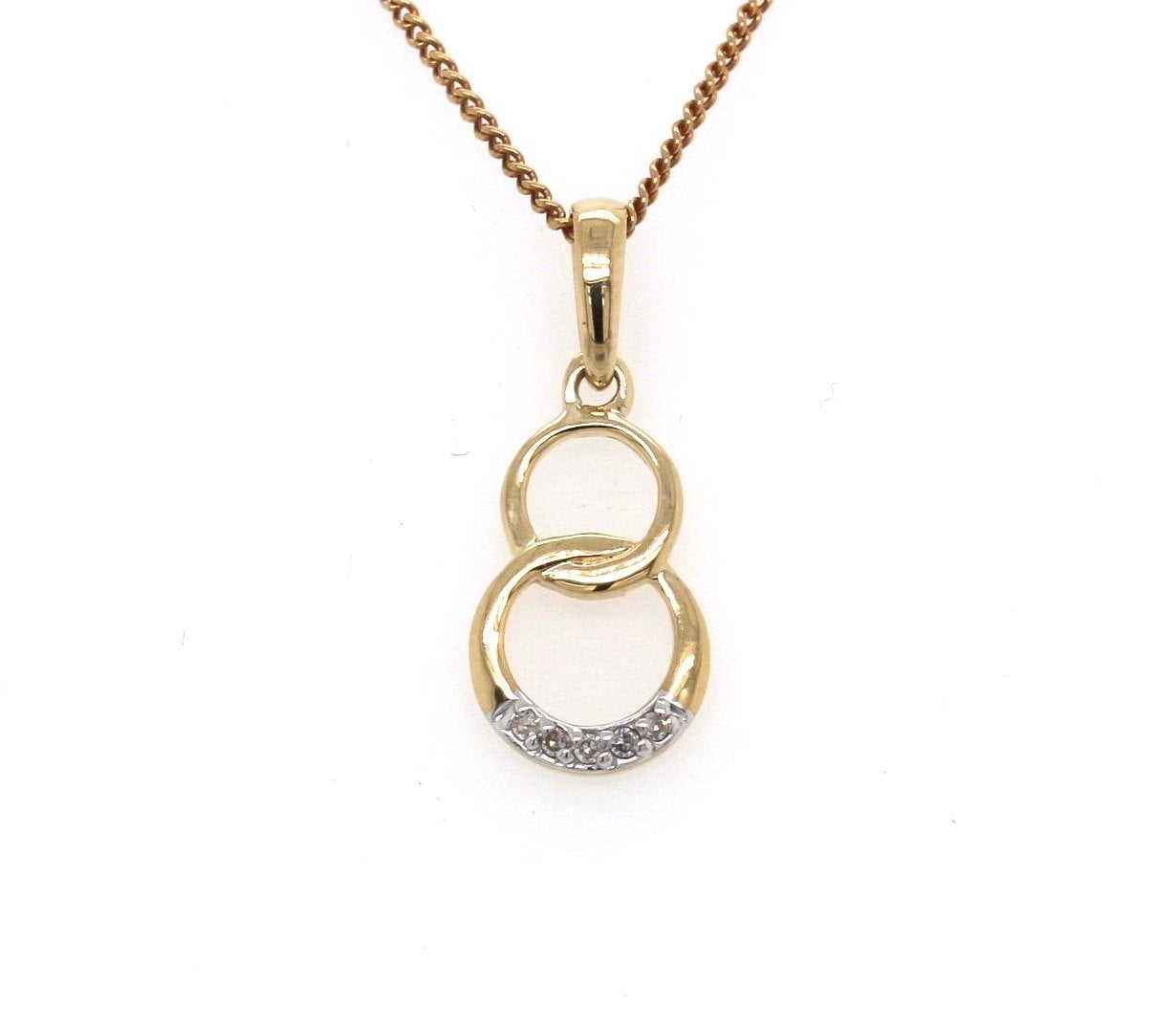 9Ct Yellow Gold Circle Diamond Pendant