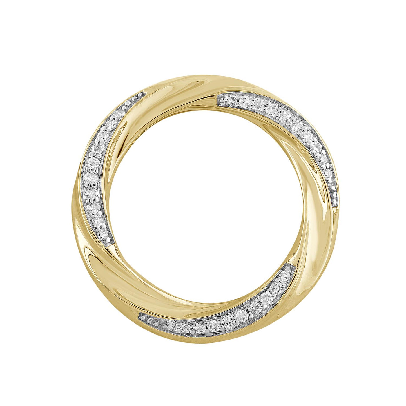 9Ct Yellow Gold Diamond Set Circle Pendant