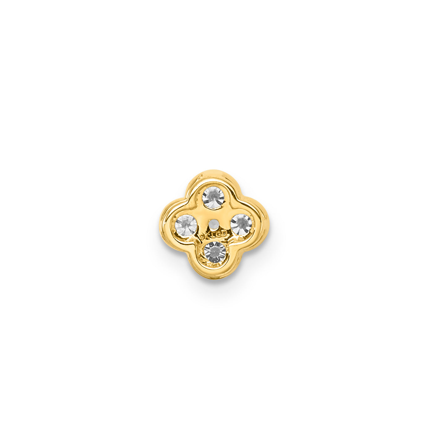 9Ct Yellow Gold And Lab Grown Diamond Flower Pendant