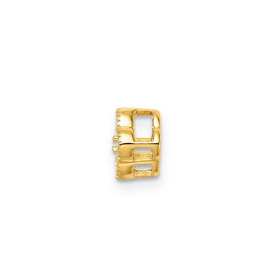 9Ct Yellow Gold And Lab Grown Diamond Flower Pendant
