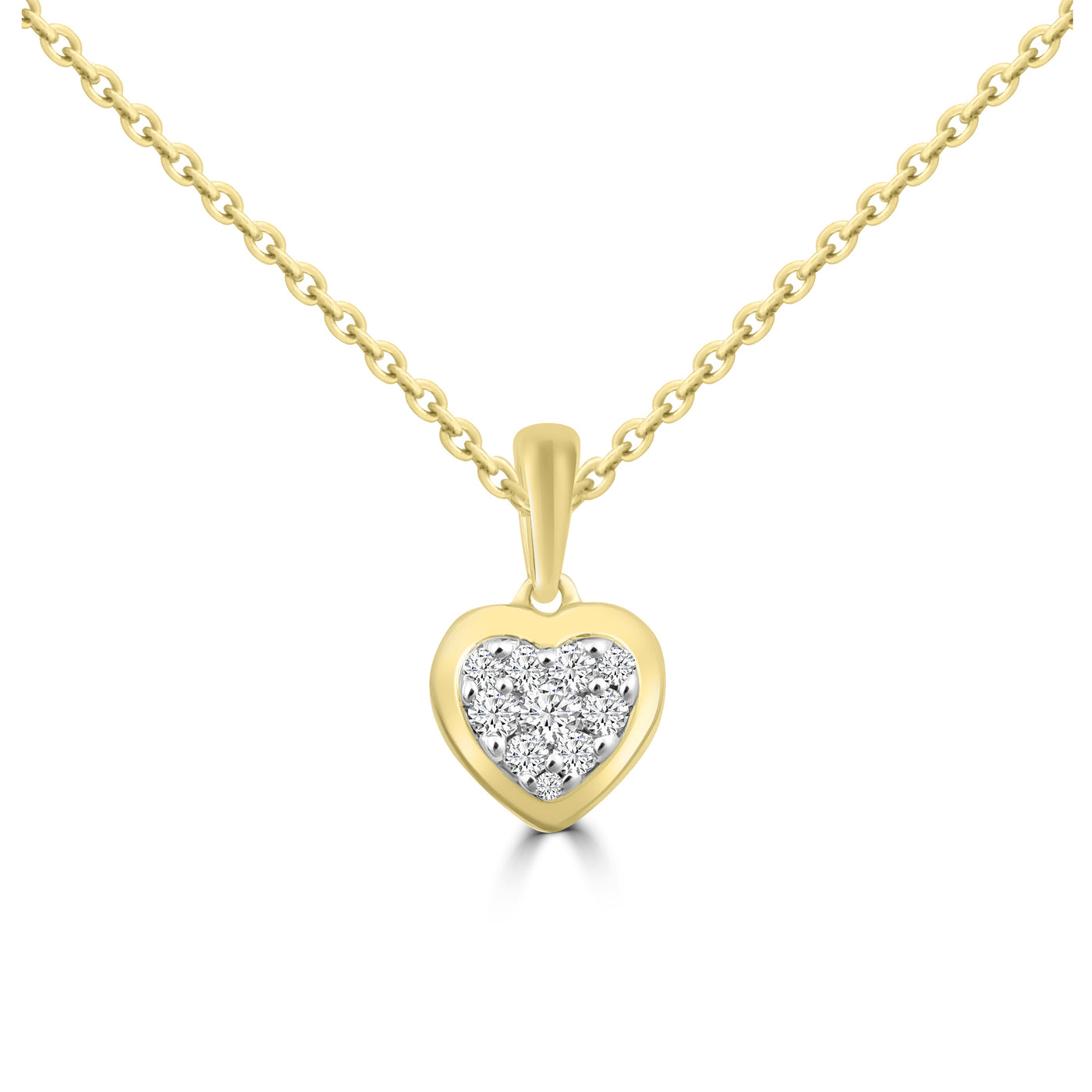 9ct Yellow Gold Diamond Heart Pendant