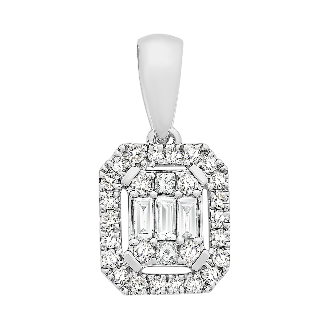 9ct White Gold Diamond Pendant