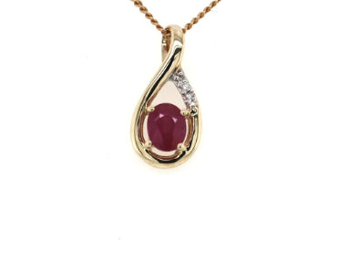 Yellow Gold Ruby And Diamond Pendant