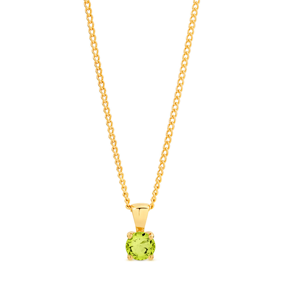 9Ct Yellow Gold Pendant With Peridot