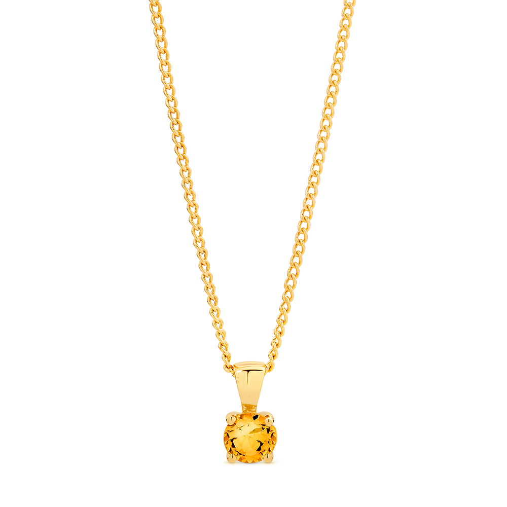 9Ct Yellow Gold And Citrine Pendant