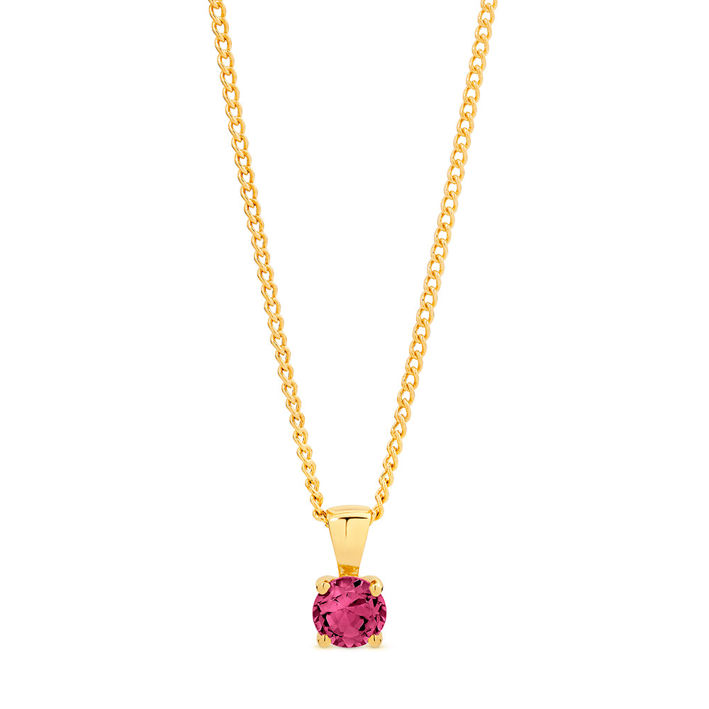 9ct yellow gold garnet pendant