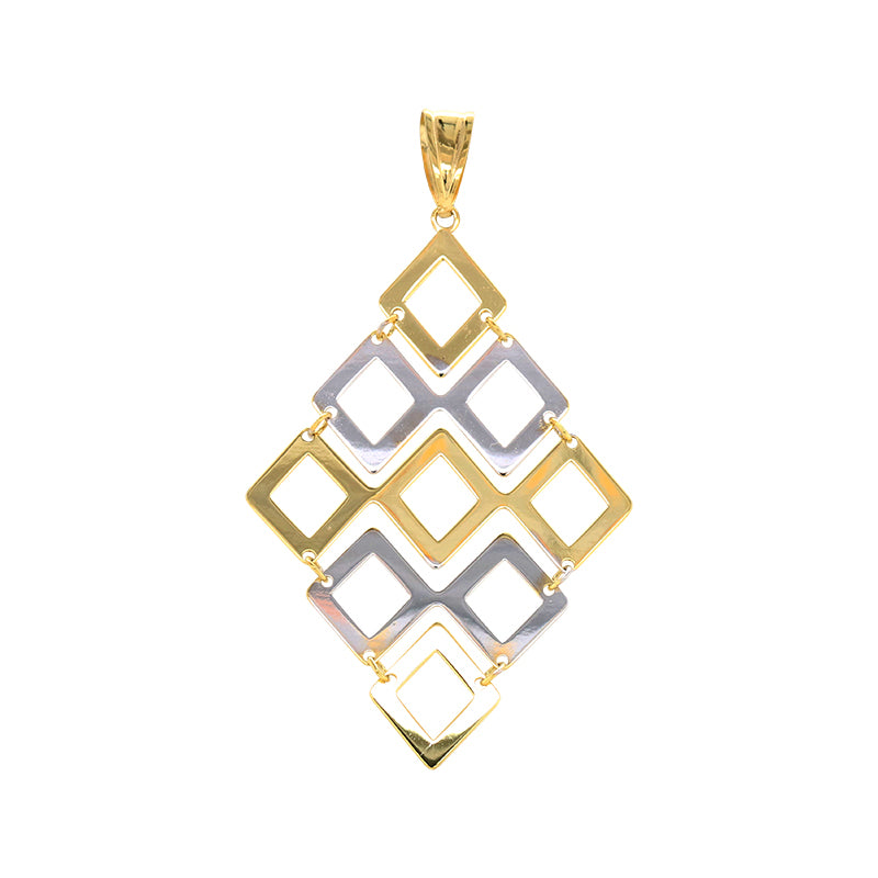 Yellow Gold & Silver Diamond Shaped Pendant