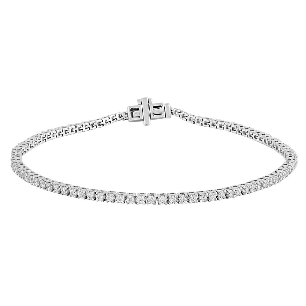 9ct White Gold Diamond Tennis Bracelet