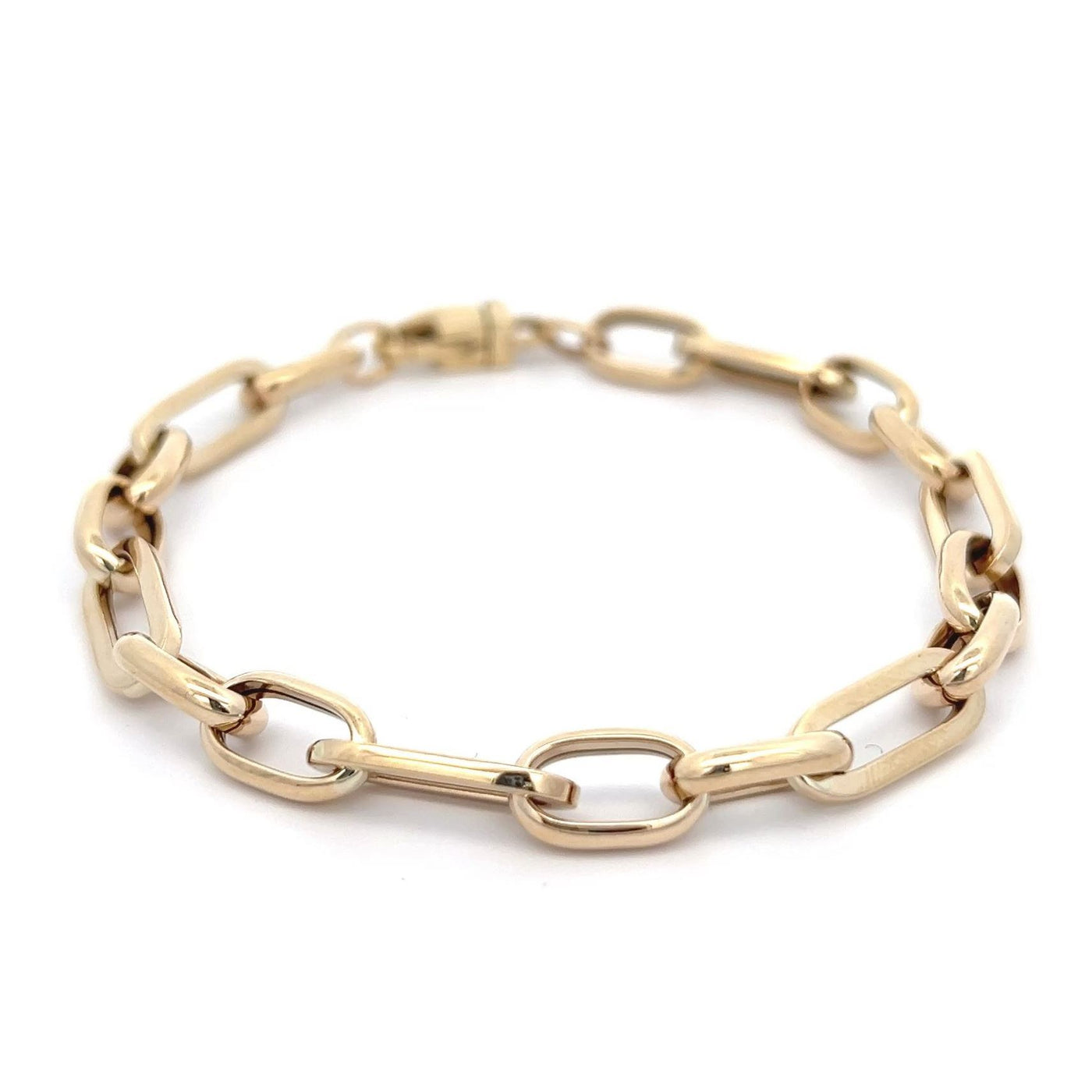 9ct Paper Clip And Oval Link Bracelet