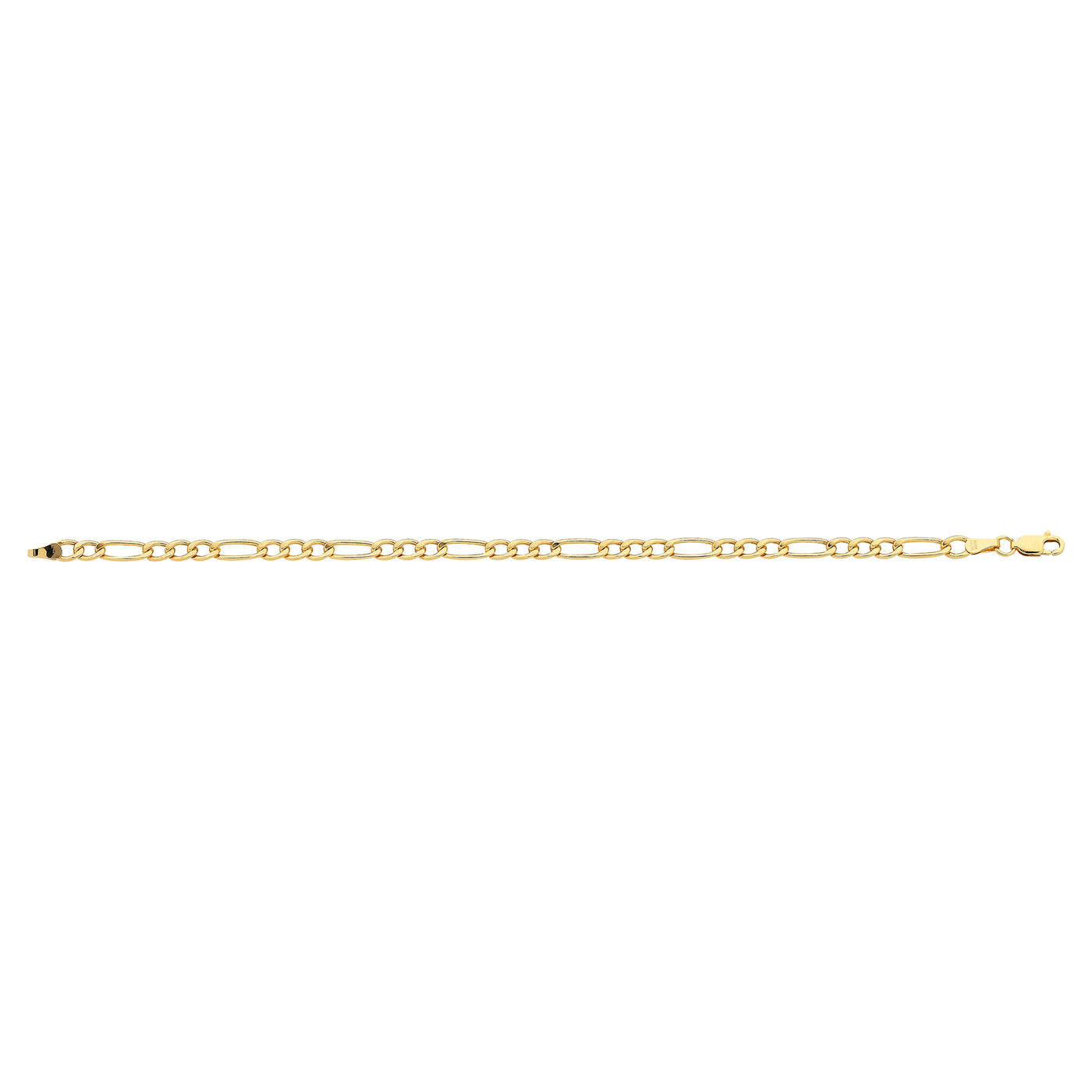 9ct Gold Silver Filled Figaro Link Bracelet
