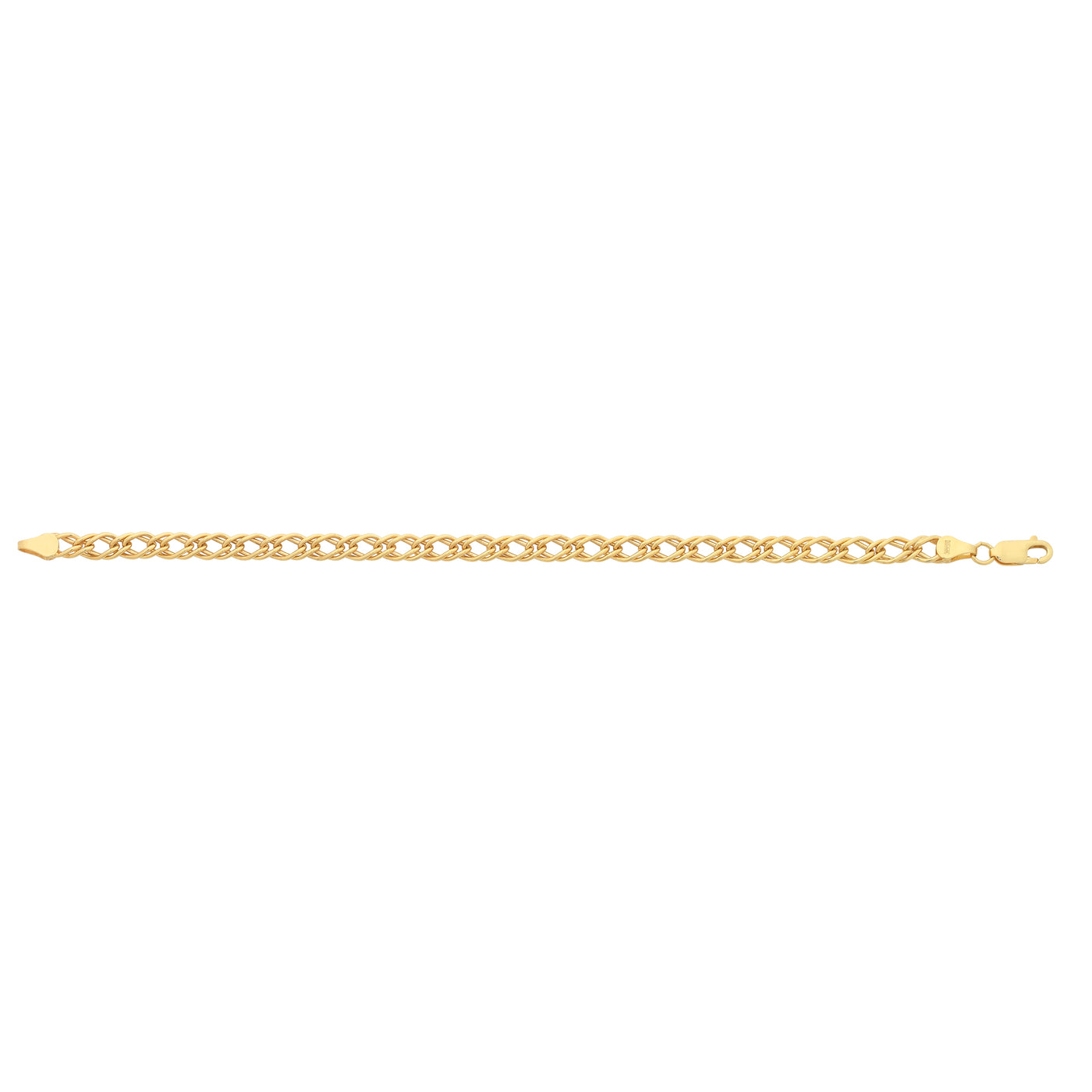 9ct Gold Silver Filled Double Curb Link Bracelet