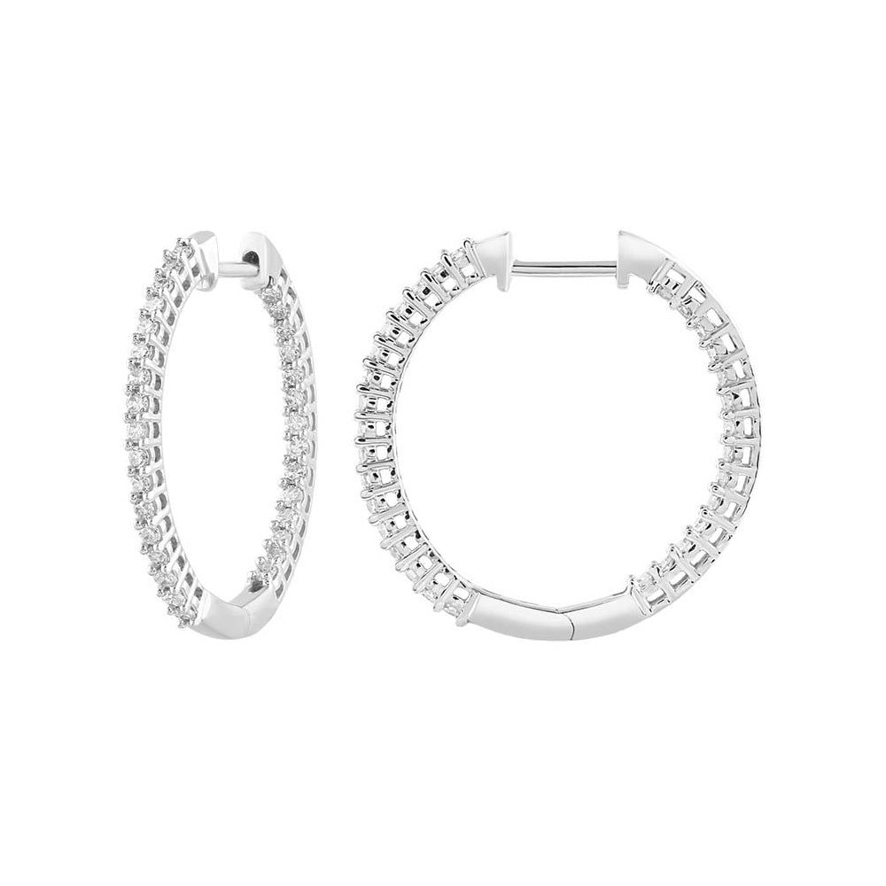 White Gold Diamond In & Out Huggies